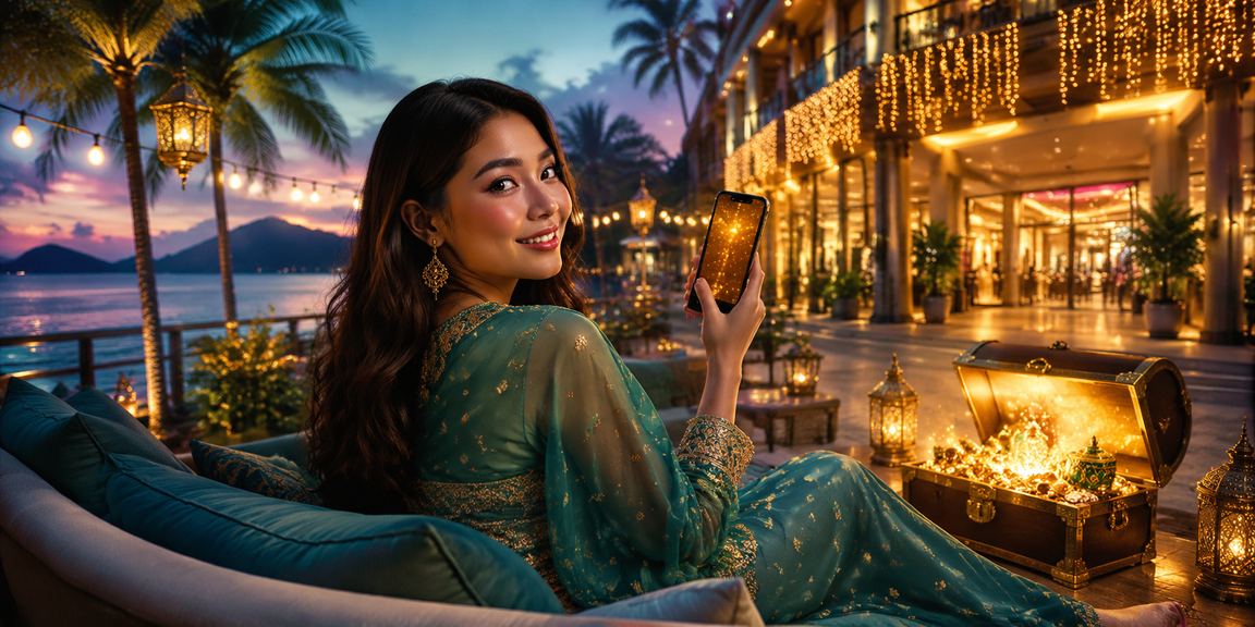 Tiket loteri Hari Raya di Langkawi dengan suasana meriah warna-warni